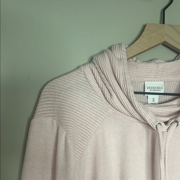 Weekend by Chicos Cowls Neck Sweater 3 light pink - Picture 5 of 8